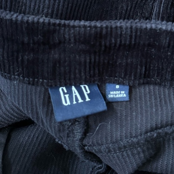 GAP Black Corduroy Wide-Leg Pants Size 8 High Rise Casual Comfort - Picture 5 of 7